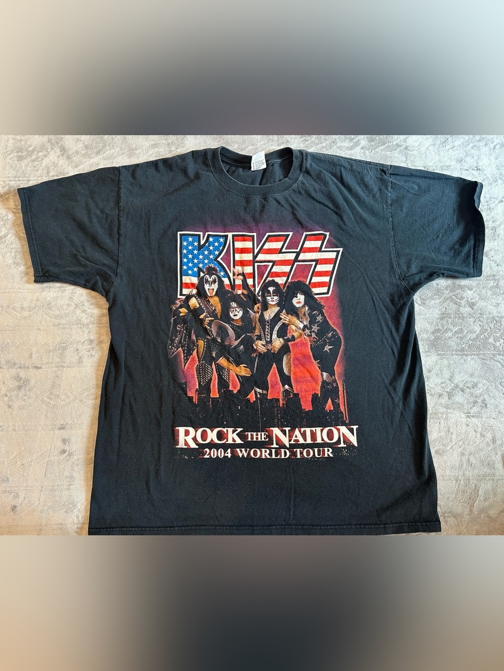 Kiss Rock The Nation 2004 World Tour Size 2XL Black Anvil Tour Shirt Band Tee